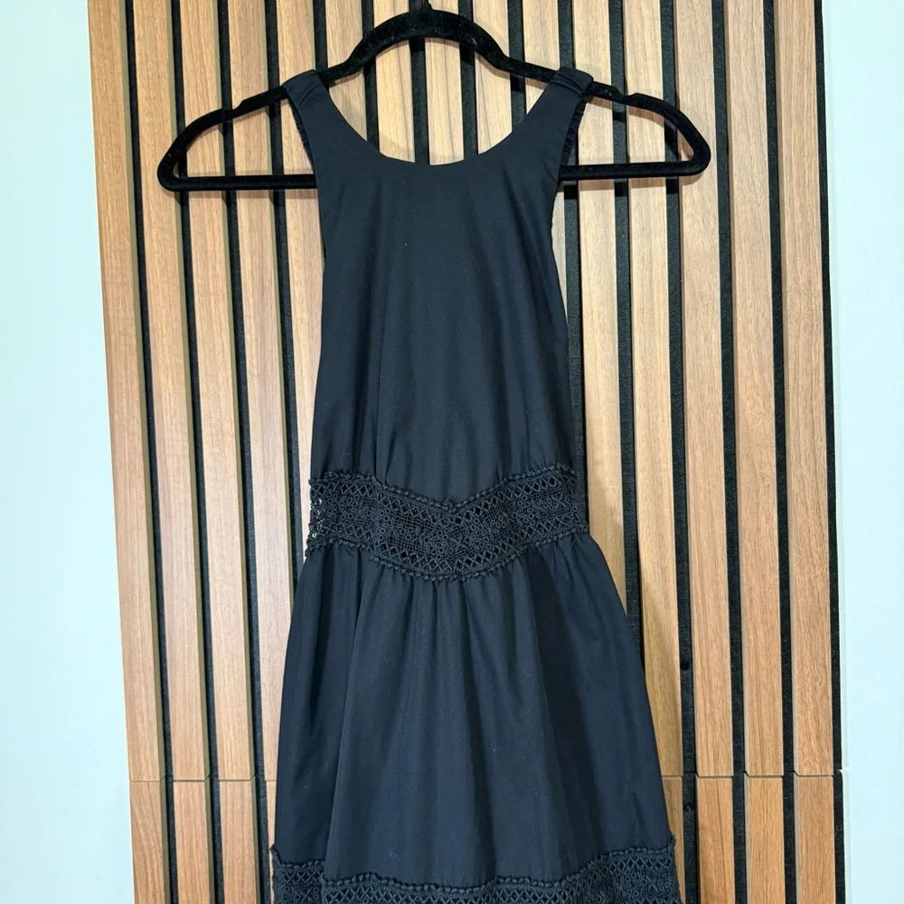 Abercrombie & Fitch Black Maxi Dress with Lace Insets XSP